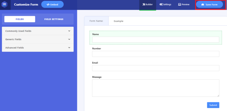 Create a New Form - Live Forms
