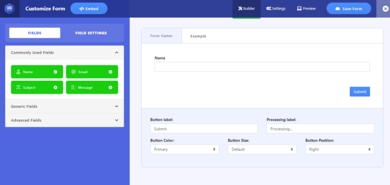 Create a New Form - Live Forms