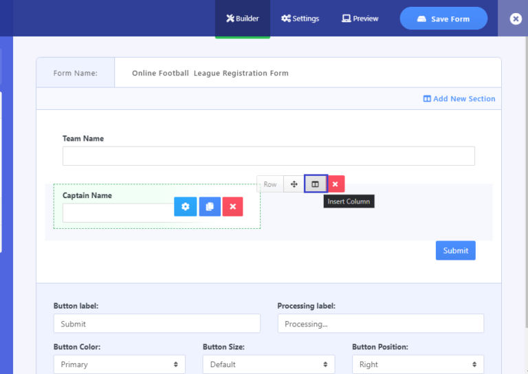 Create Multi-Column Form with WordPress Live Forms - Live Forms