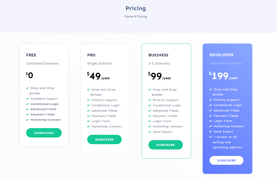 Live Forms pricing